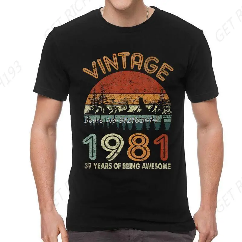 Retro Vintage 1981 T Shirt Men Short Sleeve Cotton T-Shirt Old Birthday Gift Tees Top Harajuku Tshirt Oversize Streetwear
Retro Vintage 1981 T Shirt Men Short Sleeve Cotton T-Shirt Old Birthday Gift Tees Top Harajuku Tshirt Oversize Streetwear