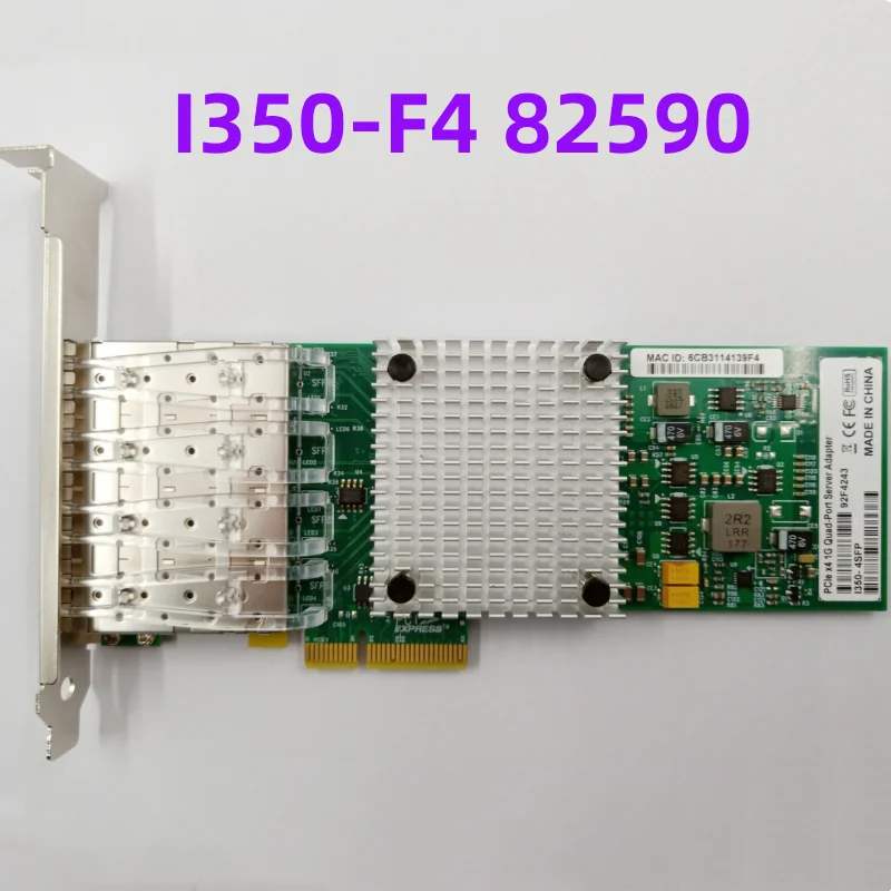 PCI-E X4 Four-port Gigabit Four-SFP Port 82590 Server Optical Network Card I350-F4
PCI-E X4 Four-port Gigabit Four-SFP Port 82590 Server Optical Network Card I350-F4
