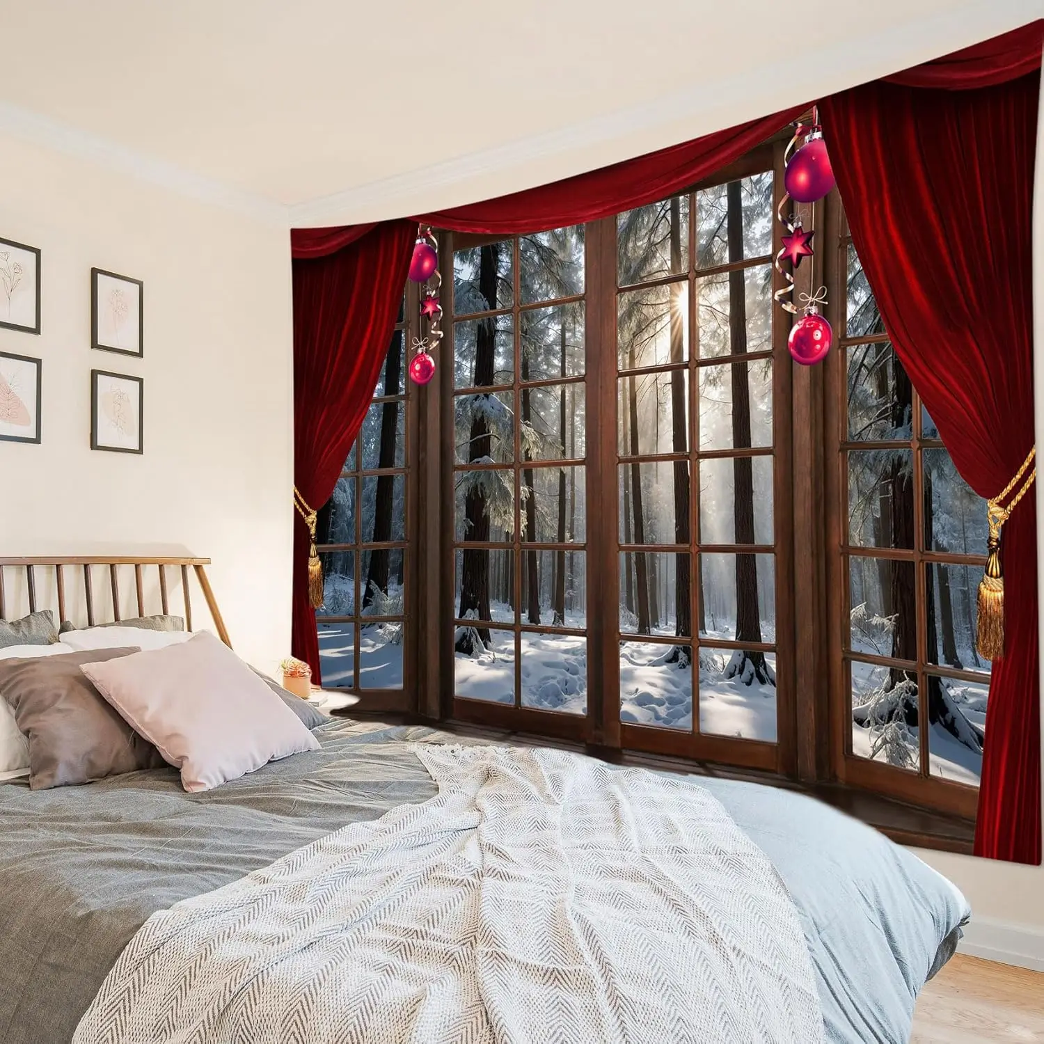 Winter Pine Forest Tapestry Snowy Window Sunlight Nature Scene Red Christmas Wall Art for Bedroom Living Room Dorm
Winter Pine Forest Tapestry Snowy Window Sunlight Nature Scene Red Christmas Wall Art for Bedroom Living Room Dorm