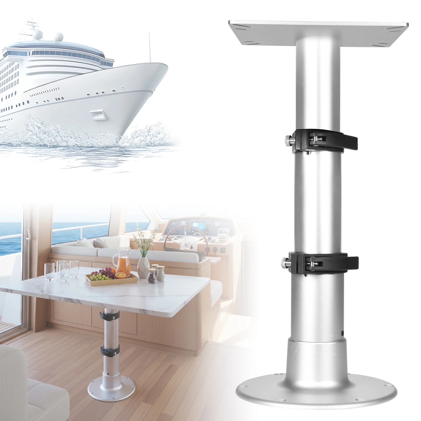 Desk Leg Detachable 3-Level Telescopic RV Telescoping Table Stand Aluminum Alloy 13-28 Inch Height Range with Gas Lift for Yacht
Desk Leg Detachable 3-Level Telescopic RV Telescoping Table Stand Aluminum Alloy 13-28 Inch Height Range with Gas Lift for Yacht