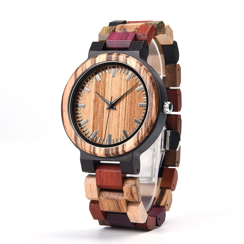 Round Mixed Color Wood Watch Glossy Surface Quartz Movement Fashion Pointer Wristwatch
Round Mixed Color Wood Watch Glossy Surface Quartz Movement Fashion Pointer Wristwatch