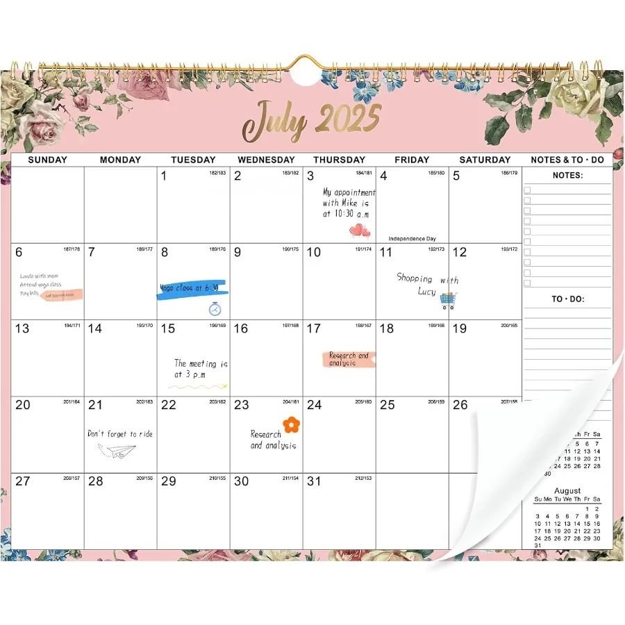 Wall Calendar 2025-2026 18 Month Large Desk Calendar from July 2025 to December 2026 14.5" x 11.8" Monthly Calendar with Twin-W
Wall Calendar 2025-2026 18 Month Large Desk Calendar from July 2025 to December 2026 14.5" x 11.8" Monthly Calendar with Twin-W