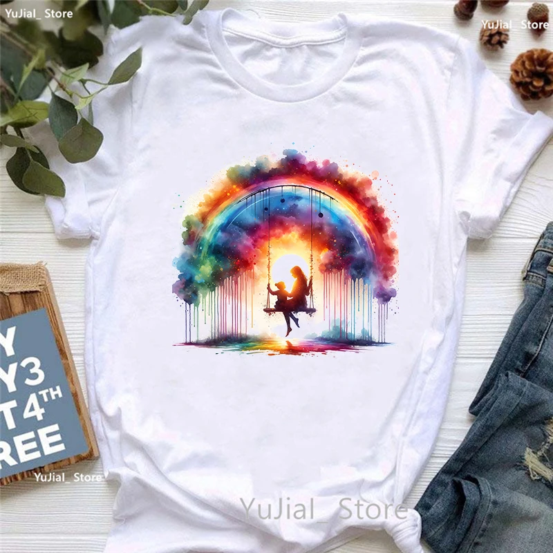Rainbow Super Mom Print T Shirt Women Happy Mother'S Day Gift Tshirt Femme Summer Short Sleeve T-Shirt Female Harajuku Shirt
Rainbow Super Mom Print T Shirt Women Happy Mother'S Day Gift Tshirt Femme Summer Short Sleeve T-Shirt Female Harajuku Shirt