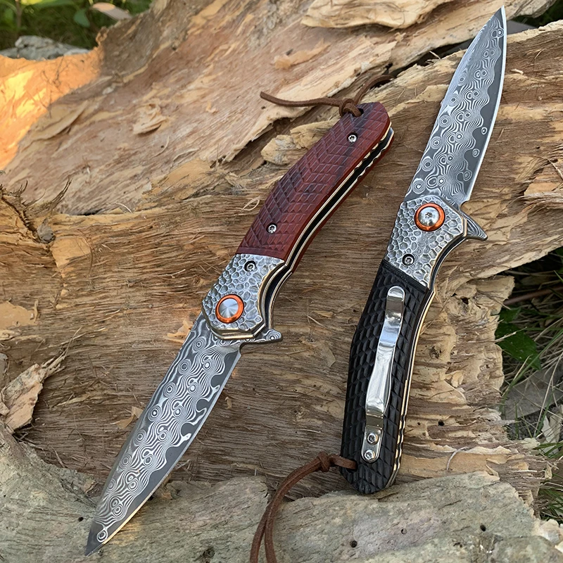 VG10 Damascus Steel Knife Wood Handle Folding Pocket Knife Multipurpose Camping Survival Small Knives Kitchen Fruit Hand Tools
VG10 Damascus Steel Knife Wood Handle Folding Pocket Knife Multipurpose Camping Survival Small Knives Kitchen Fruit Hand Tools