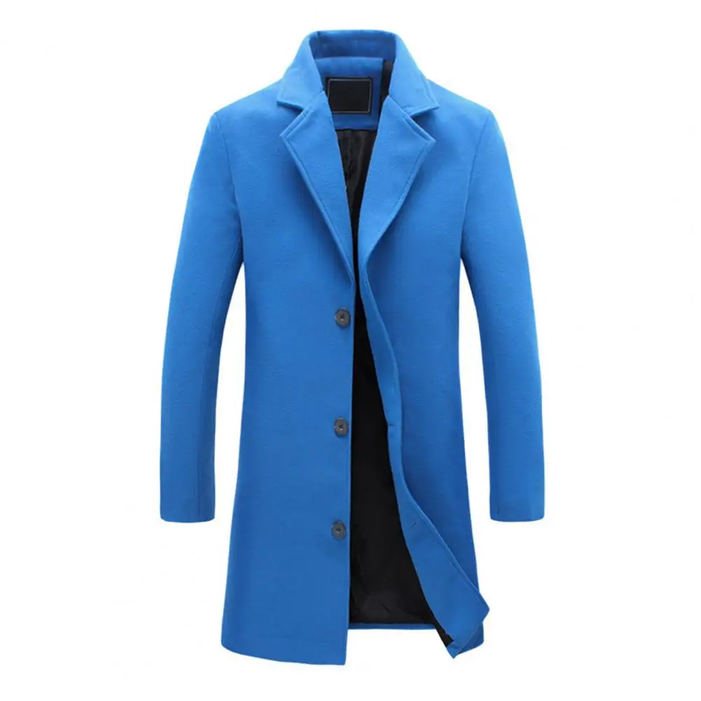 Fashionable Single Breasted Mid Jacket Men Autumn Winter Vintage Turn-down Collar Solid Color Overcoats Mens Outerwear
Fashionable Single Breasted Mid Jacket Men Autumn Winter Vintage Turn-down Collar Solid Color Overcoats Mens Outerwear