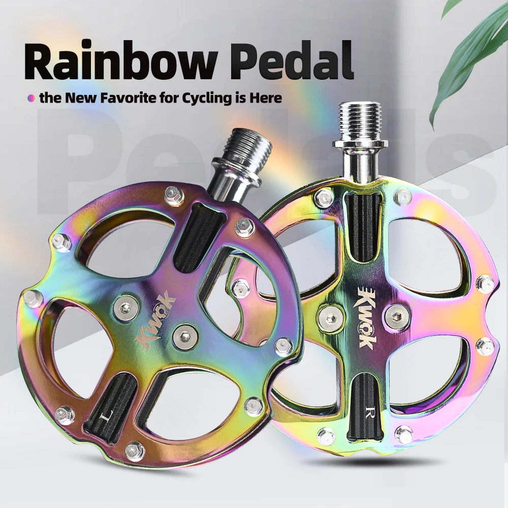 Ультралегкие велосипедные педали KWOK, цветные, с герметичными подшипниками, из алюминиевого сплава, нескользящие, для горных и шоссейных велосипедов, аксессуары
Ультралегкие велосипедные педали KWOK, цветные, с герметичными подшипниками, из алюминиевого сплава, нескользящие, для горных и шоссейных велосипедов, аксессуары