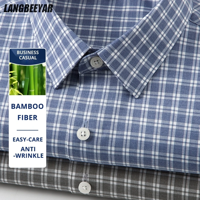 Premium Bamboo Fiber Anti-wrinkle Fashion Men Shirts Checkered Designer Long Sleeve Slim Fit Spring Autumn Business Casual Tops
Premium Bamboo Fiber Anti-wrinkle Fashion Men Shirts Checkered Designer Long Sleeve Slim Fit Spring Autumn Business Casual Tops