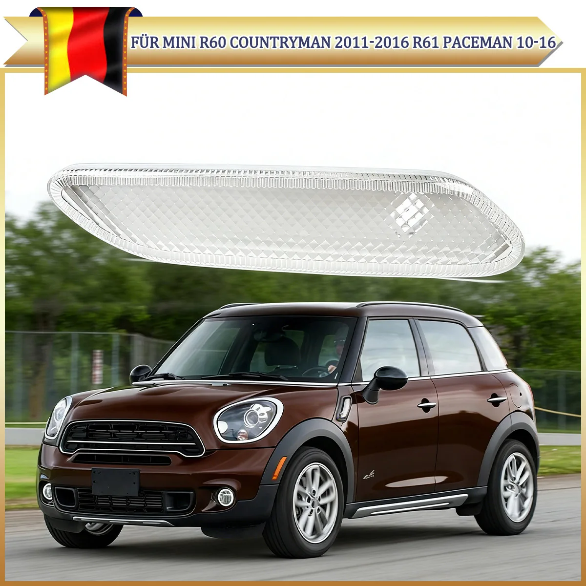 Для Mini Cooper R60/R61 (2011-2016) — передний боковой габаритный фонарь/указатель поворота
Для Mini Cooper R60/R61 (2011-2016) — передний боковой габаритный фонарь/указатель поворота