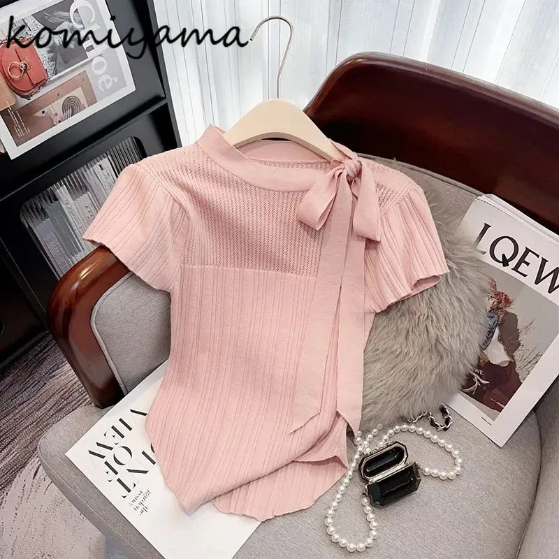 Sweet Bow Lace Up Ropa De Mujer 2025 Женская одежда Одежда с круглым вырезом и короткими рукавами Эластичная вязаная футболка Sweet Cool Girls Roupas
Sweet Bow Lace Up Ropa De Mujer 2025 Женская одежда Одежда с круглым вырезом и короткими рукавами Эластичная вязаная футболка Sweet Cool Girls Roupas