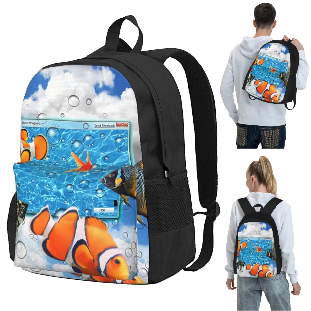 Swimming Frutiger Aero Fish Backpack Student BookBag Kids School Bag Laptop Shoulder Bags for Boys Girls
Swimming Frutiger Aero Fish Backpack Student BookBag Kids School Bag Laptop Shoulder Bags for Boys Girls