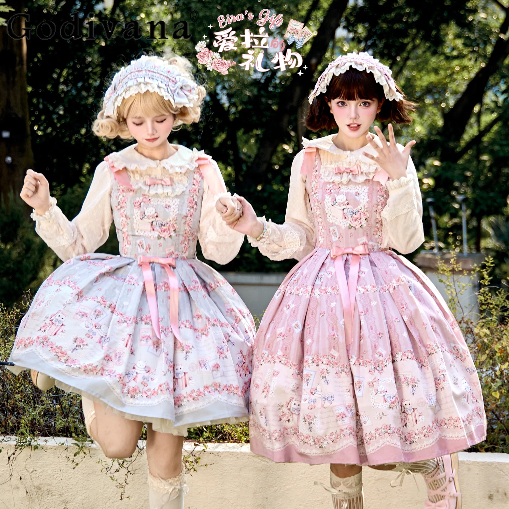 Original Spring Summer Girl Women's Kawaii Printed Princess Jsk Dress Pink Satin Bow Slim Lolita Knee-length Suspender Dresses
Original Spring Summer Girl Women's Kawaii Printed Princess Jsk Dress Pink Satin Bow Slim Lolita Knee-length Suspender Dresses