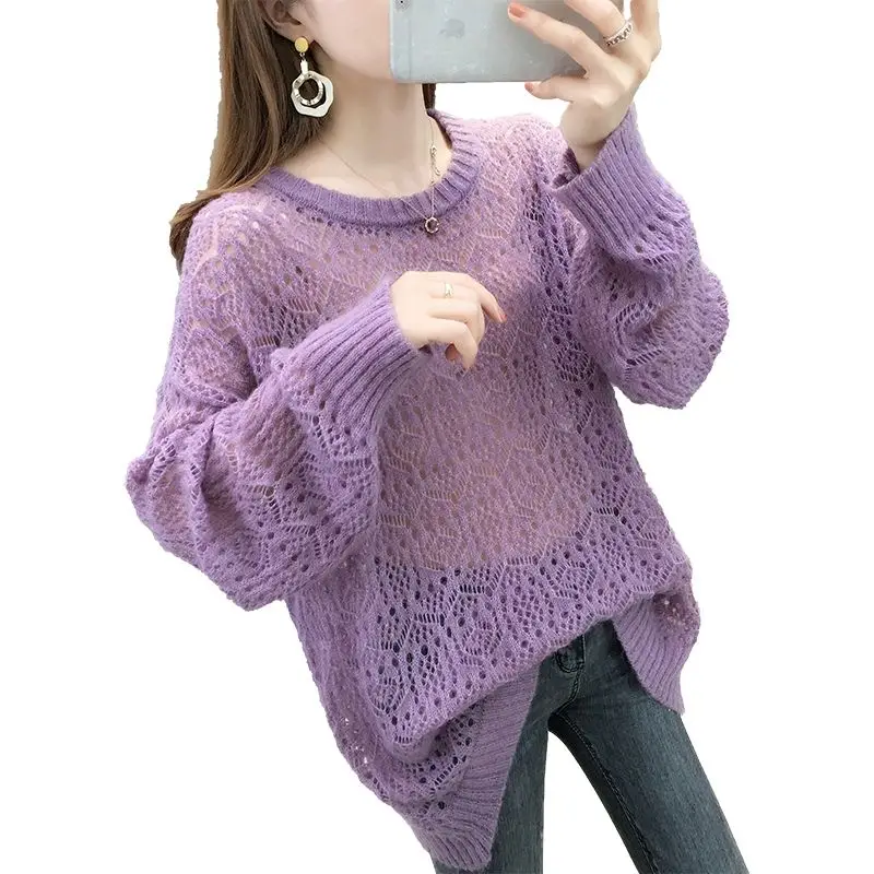 Fashion O-Neck Solid Color Hollow Out Sweaters Women's Clothing Spring New Loose Knitted Casual Pullovers All-match Tops
Fashion O-Neck Solid Color Hollow Out Sweaters Women's Clothing Spring New Loose Knitted Casual Pullovers All-match Tops