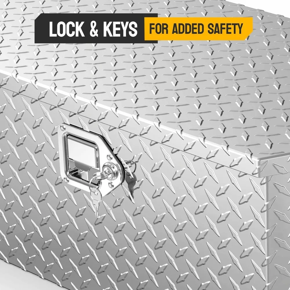 39" Aluminum Truck Bed Tool Box, Heavy Duty Diamond Plate Trailer Tool Box with Lock Keys
39" Aluminum Truck Bed Tool Box, Heavy Duty Diamond Plate Trailer Tool Box with Lock Keys