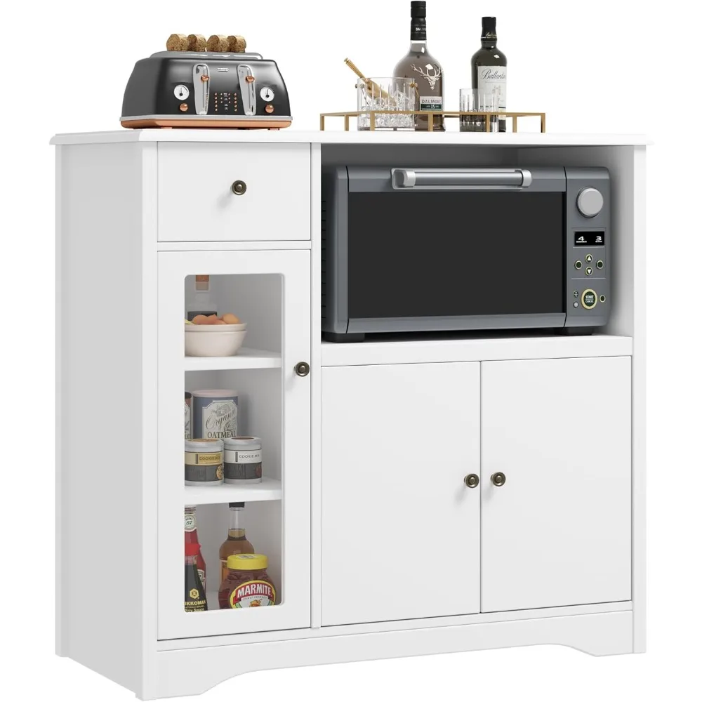 Locker with 3 doors and 1 drawer, buffet cabinet with adjustable shelves sideboard, kitchen microwave rack
Locker with 3 doors and 1 drawer, buffet cabinet with adjustable shelves sideboard, kitchen microwave rack
