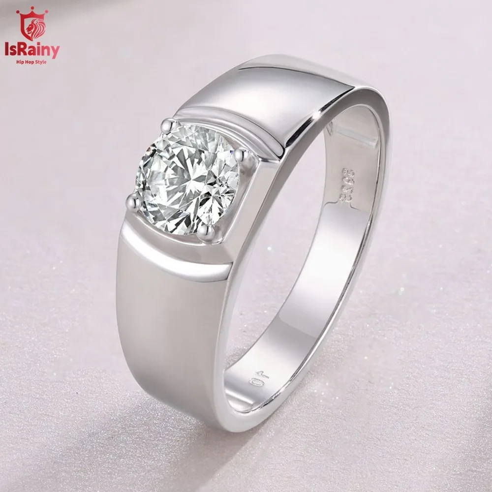 IsRainy 1CT D Color Moissanite Ring For Men S925 Sterling Silver Diamond Eternity Ring Wedding Band Hand Fine Jewelry Wholesale
IsRainy 1CT D Color Moissanite Ring For Men S925 Sterling Silver Diamond Eternity Ring Wedding Band Hand Fine Jewelry Wholesale
