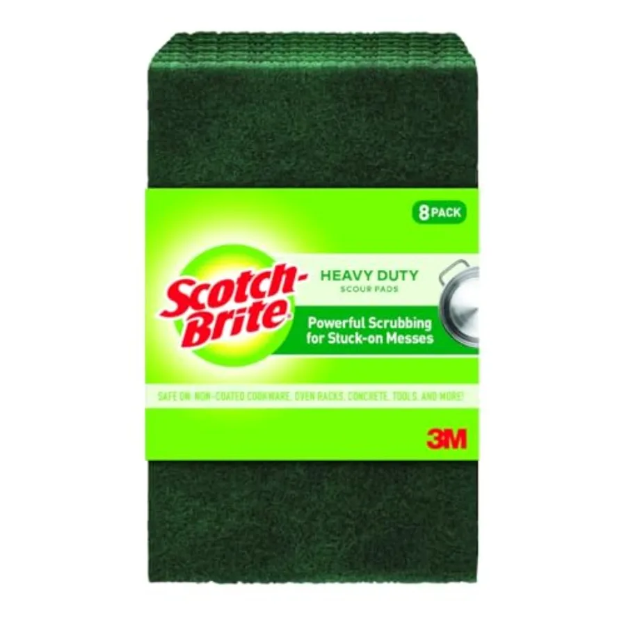 Heavy Duty Scouring Pad, Dish Scrubber for Kitchen + Outdoor, 8 Scrub Pads for Uncoated Pots and Pans, Cast Iron Cooktops, Gril
Heavy Duty Scouring Pad, Dish Scrubber for Kitchen + Outdoor, 8 Scrub Pads for Uncoated Pots and Pans, Cast Iron Cooktops, Gril