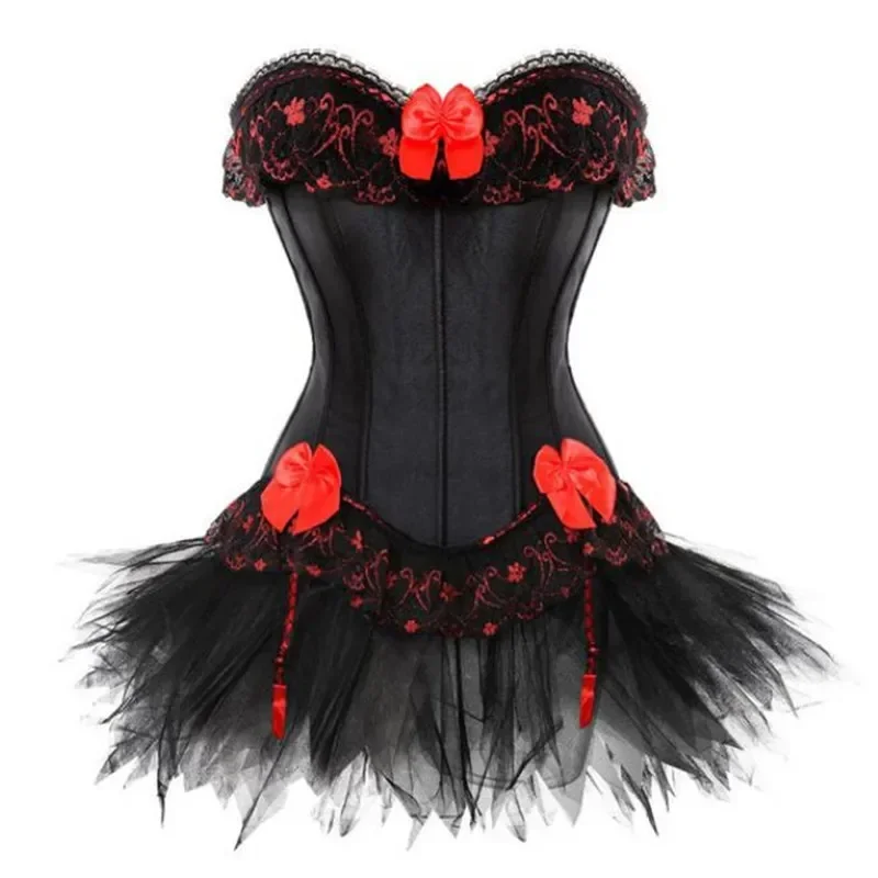 Women Sexy Gothic Corset Dress Bustier Overbust Skirts Top Set Victorian Lolita Costume Vintage Lingerie Lace Burlesque Dreses
Women Sexy Gothic Corset Dress Bustier Overbust Skirts Top Set Victorian Lolita Costume Vintage Lingerie Lace Burlesque Dreses