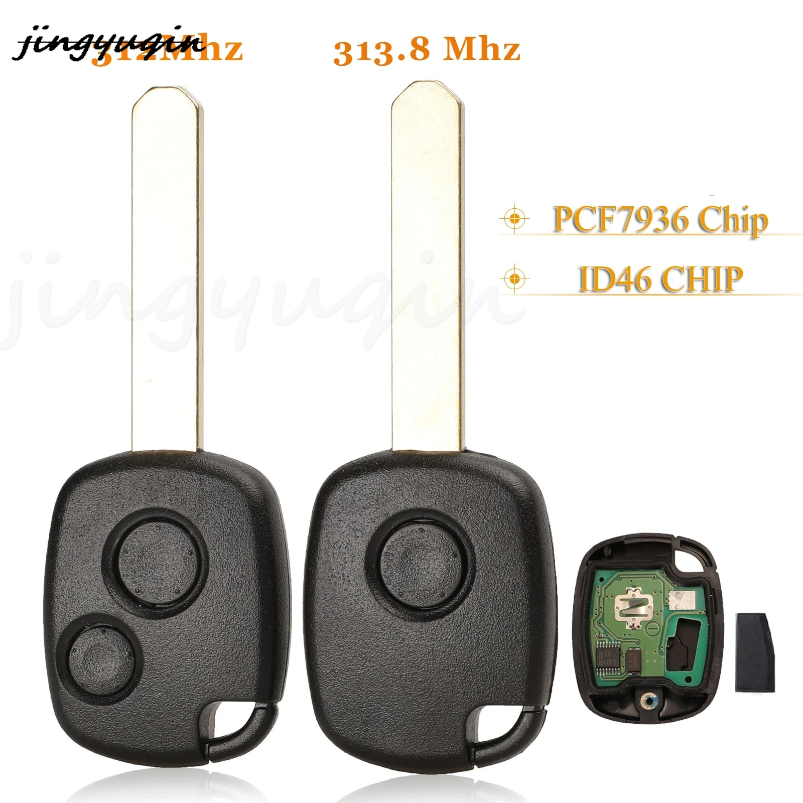 jingyuqin 1/2 Buttons Remote Car Key 312Mhz /313.8MHZ ID46 Chip For Honda Odyssey Fit City Civic Accord
jingyuqin 1/2 Buttons Remote Car Key 312Mhz /313.8MHZ ID46 Chip For Honda Odyssey Fit City Civic Accord