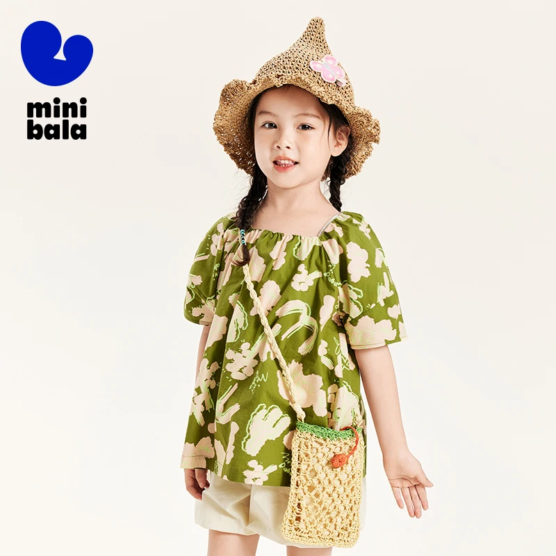 Mini Bala Girls' Short Sleeve Shirt Summer Baby Pure Cotton Princess-style Children's Top
Mini Bala Girls' Short Sleeve Shirt Summer Baby Pure Cotton Princess-style Children's Top
