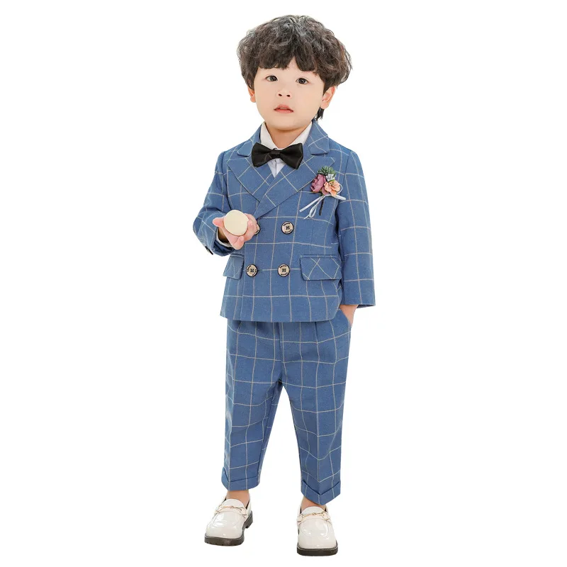 Children's Formal Dress Suit Set Spring Autumn Boys Wedding Performance Party Costume Kids Plaid Blazer Pants Bowtie clothes
Children's Formal Dress Suit Set Spring Autumn Boys Wedding Performance Party Costume Kids Plaid Blazer Pants Bowtie clothes