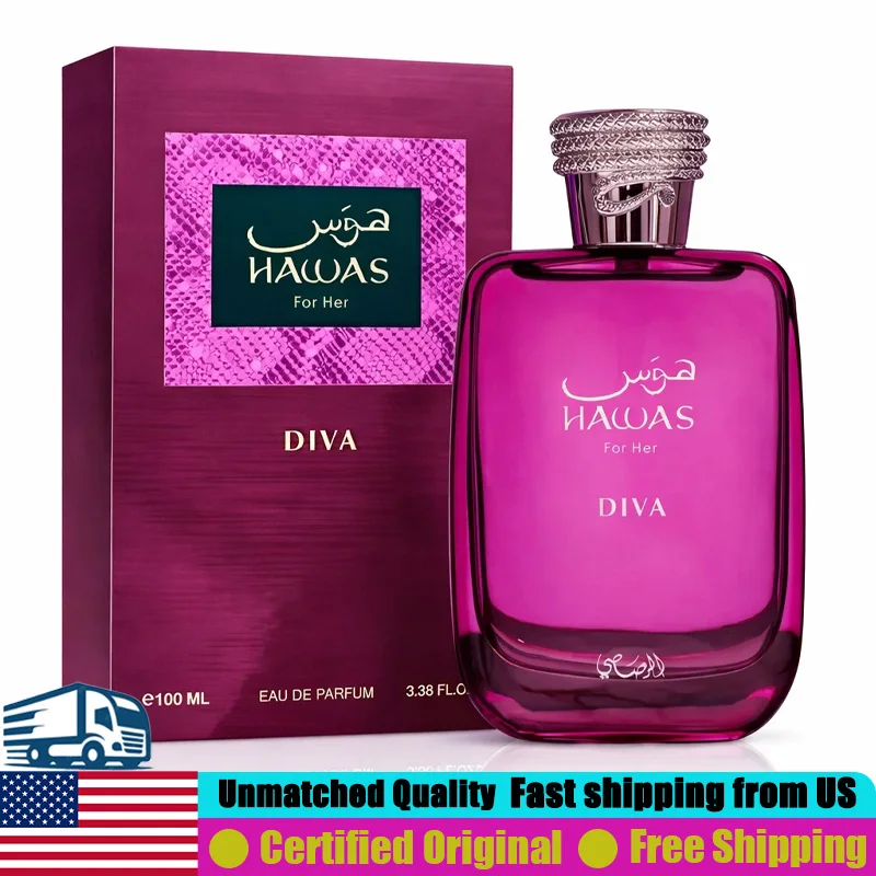 Rasasi Hawas Diva Eau de Parfum Spray 3.4 Ounce Portable Women's Bold Smoky Rose Oriental EDP Pheromones Cologne 100ml Original Arabic Perfumes Premium Luxury Long Lasting Red Fruits Frankincense Cedar Ambergris Fragrance for Night Out & Glam Occasions
Rasasi Hawas Diva Eau de Parfum Spray 3.4 Ounce Portable Women's Bold Smoky Rose Oriental EDP Pheromones Cologne 100ml Original Arabic Perfumes Premium Luxury Long Lasting Red Fruits Frankincense Cedar Ambergris Fragrance for Night Out & Glam Occasions
