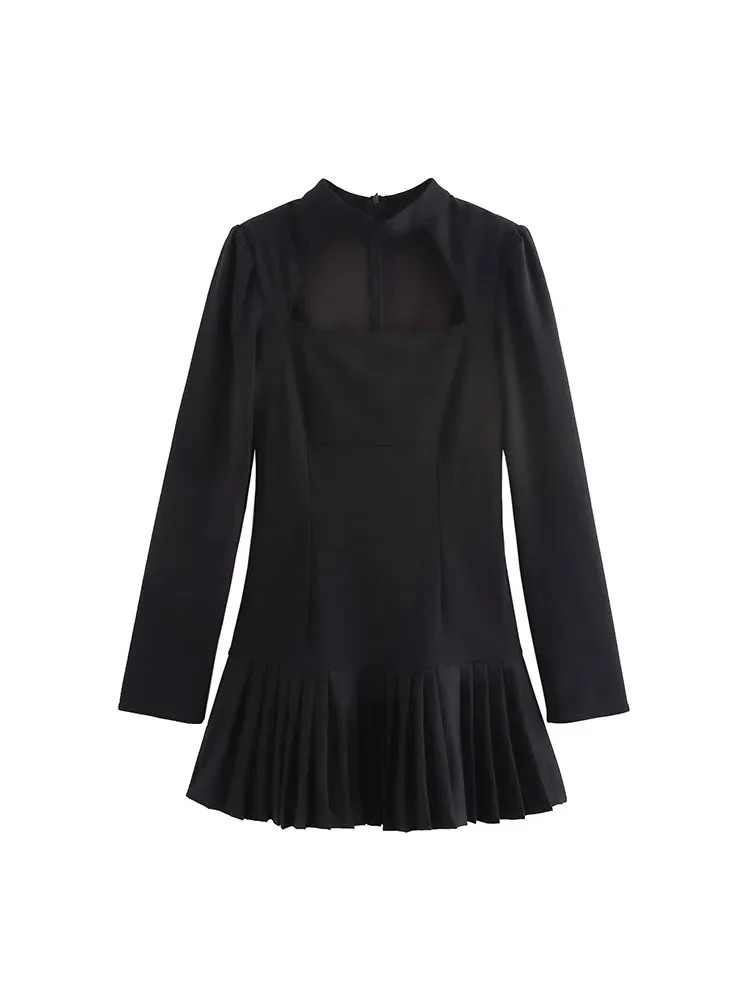 Pop Black Dress For Women Autumn 2025 New Style Waist Slimming French Design Stand Collar Pleated Short Skirt
Pop Black Dress For Women Autumn 2025 New Style Waist Slimming French Design Stand Collar Pleated Short Skirt