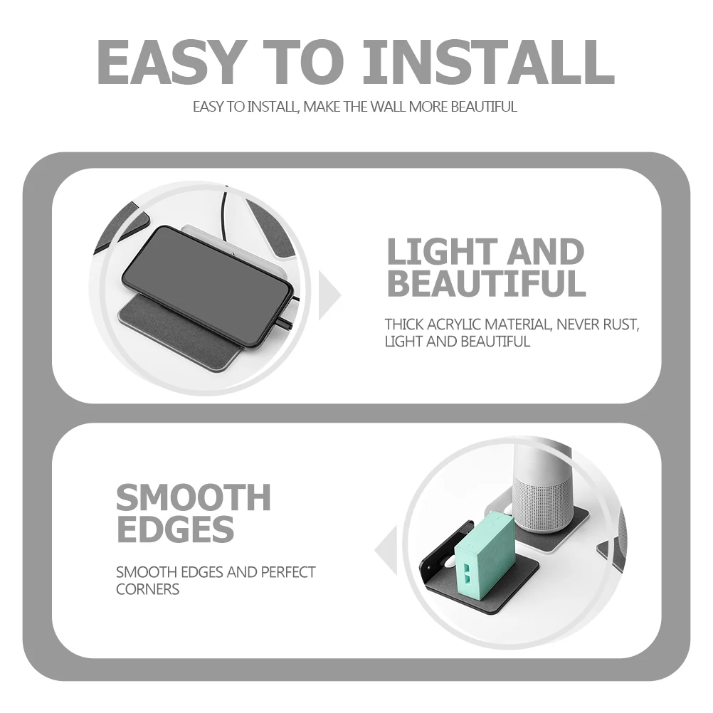 Wall Mounted Storage Shelf Acrylic Speaker Rack Multi Purpose Brackets Compact Wireless Speakers Smart Phones Alarm Clocks
Wall Mounted Storage Shelf Acrylic Speaker Rack Multi Purpose Brackets Compact Wireless Speakers Smart Phones Alarm Clocks