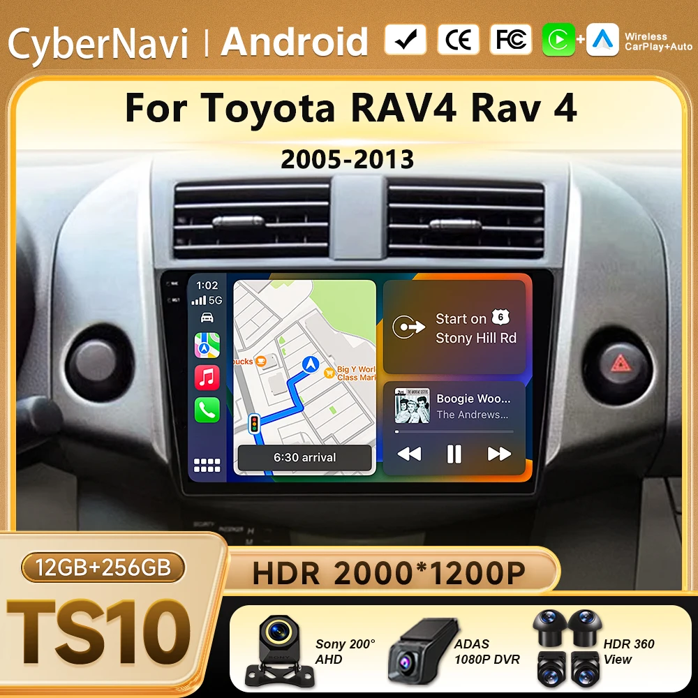 Car Radio For Toyota RAV4 Rav 4 2005-2013 Carplay Android 16 Multimedia Player GPS Navigation Screen Android Auto 5G Wifi Stereo
Car Radio For Toyota RAV4 Rav 4 2005-2013 Carplay Android 16 Multimedia Player GPS Navigation Screen Android Auto 5G Wifi Stereo