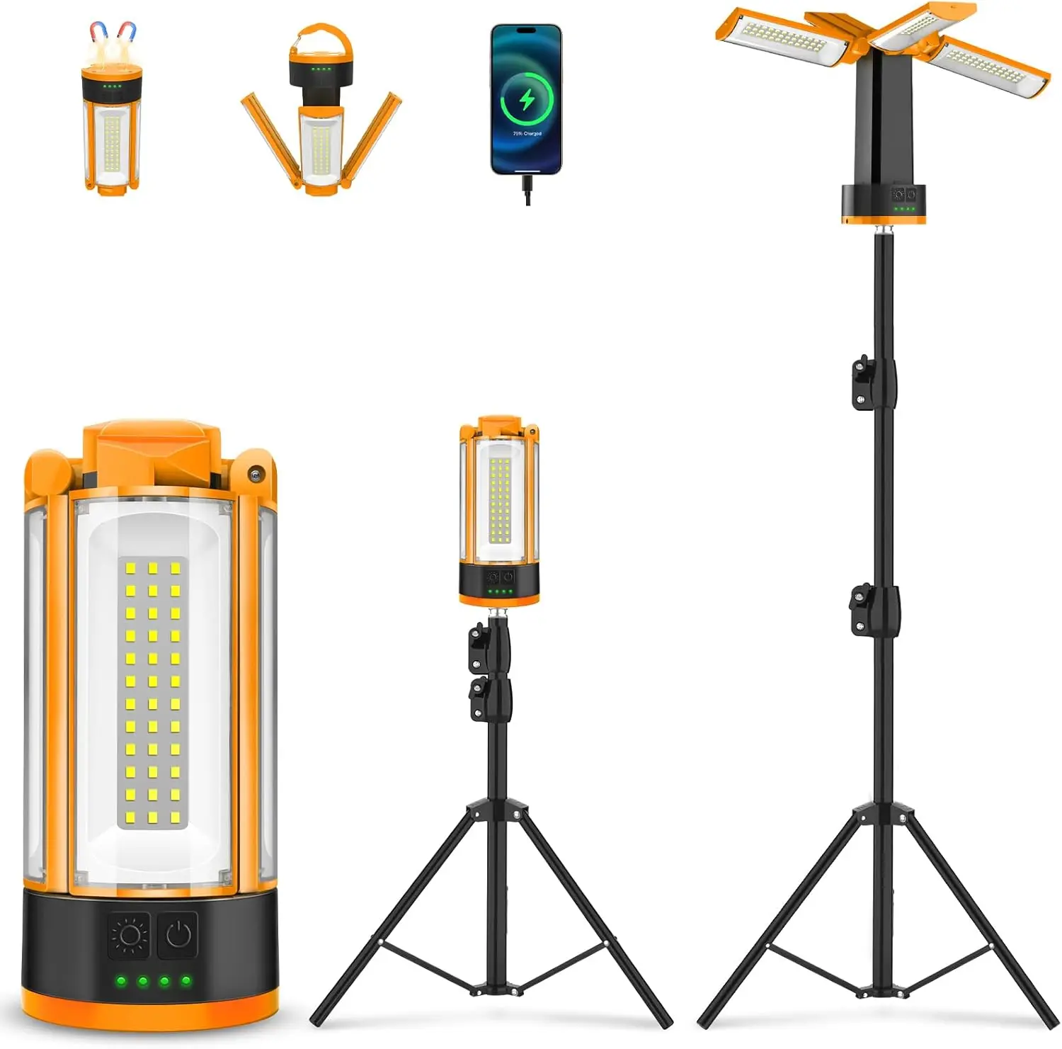 4100 Lumen Work Light with Stand Portable Camping Fishing Flashlight Foldable Tripod Emergency Working Lamp for Workshop Garage
4100 Lumen Work Light with Stand Portable Camping Fishing Flashlight Foldable Tripod Emergency Working Lamp for Workshop Garage