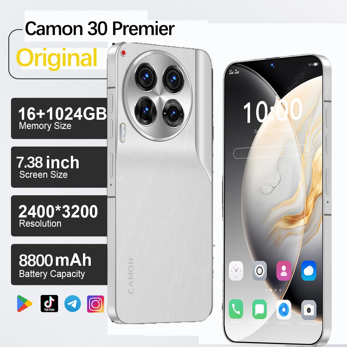 2025 Original Camon 30 Premier Smartphone 5G 7.38 inch HD Screen 8800mAh Snapdragon Camera 108MP Android 14.0 Unlocked celular
2025 Original Camon 30 Premier Smartphone 5G 7.38 inch HD Screen 8800mAh Snapdragon Camera 108MP Android 14.0 Unlocked celular