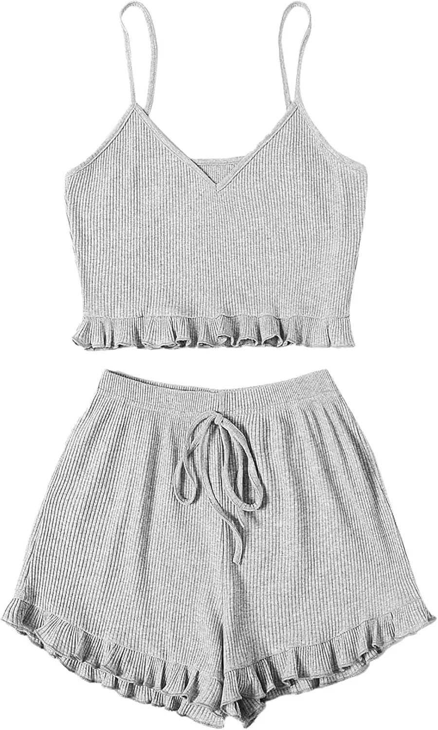 Women's Ruffle Trim Cami and Shorts Sleepwear Set
Women's Ruffle Trim Cami and Shorts Sleepwear Set