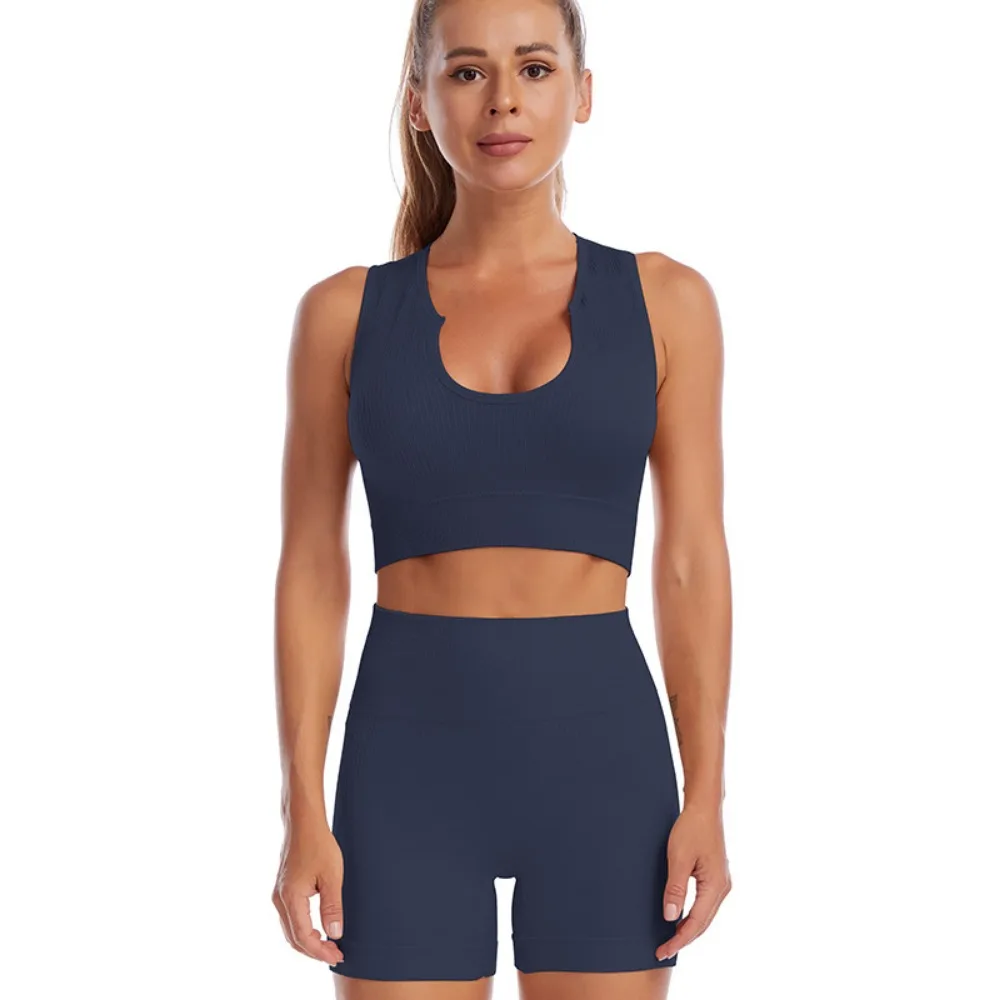 Nylon Women Yoga Suit Without Pad Rib-Knit Suspenders Shorts Suit Ringless Stretchable Running Shirts Sports Underwear
Nylon Women Yoga Suit Without Pad Rib-Knit Suspenders Shorts Suit Ringless Stretchable Running Shirts Sports Underwear