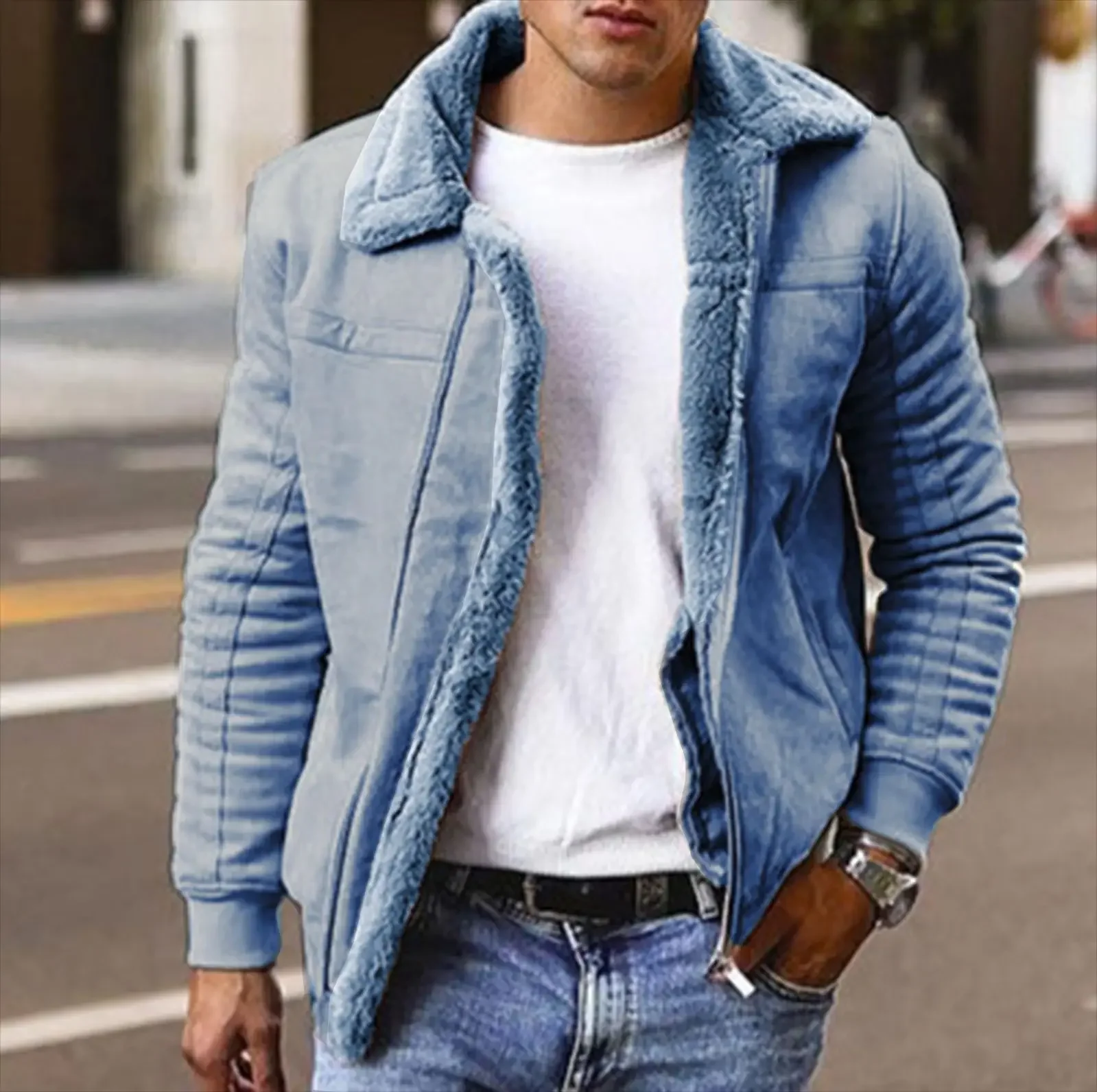 2023 Men's New Fashion Faux Leather Plush Fur Integrated Short Coat with Large Polo Collar Men's Coat
2023 Men's New Fashion Faux Leather Plush Fur Integrated Short Coat with Large Polo Collar Men's Coat