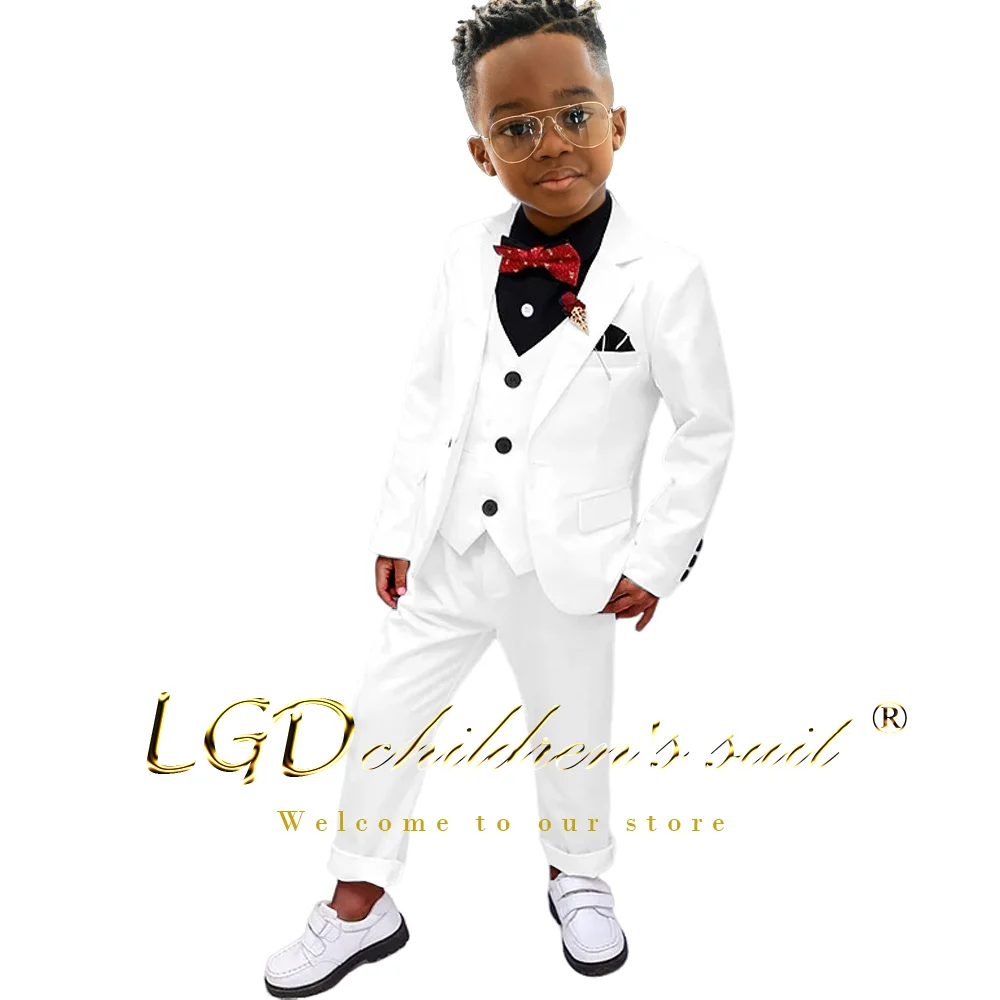 Little boy 3-piece notch collar wedding suit set, custom fashion dress for boys aged 2~16, party festival birthday suit
Little boy 3-piece notch collar wedding suit set, custom fashion dress for boys aged 2~16, party festival birthday suit