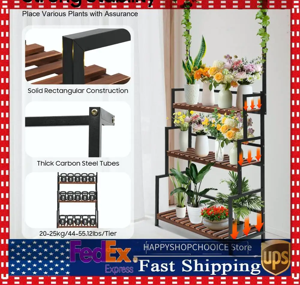 Three-tier hanging plant stand, metal plant stand, indoor and outdoor plant display stand, flower stand
Three-tier hanging plant stand, metal plant stand, indoor and outdoor plant display stand, flower stand