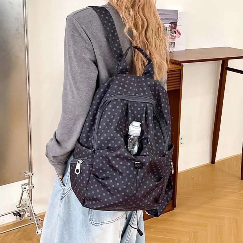 Anti-splash Water Polka Dot Nylon Backpack Lightweight Drawstring Student School Bag Washable Multi-Pocket Travel Daypack
Anti-splash Water Polka Dot Nylon Backpack Lightweight Drawstring Student School Bag Washable Multi-Pocket Travel Daypack