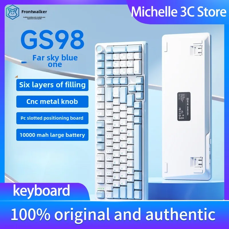 GS98 Специальная механическая клавиатура, беспроводная трехрежимная Bluetooth-клавиатура для офиса, киберспорта, специальная металлическая ручка, горячая замена, полный ключ без перфоратора
GS98 Специальная механическая клавиатура, беспроводная трехрежимная Bluetooth-клавиатура для офиса, киберспорта, специальная металлическая ручка, горячая замена, полный ключ без перфоратора