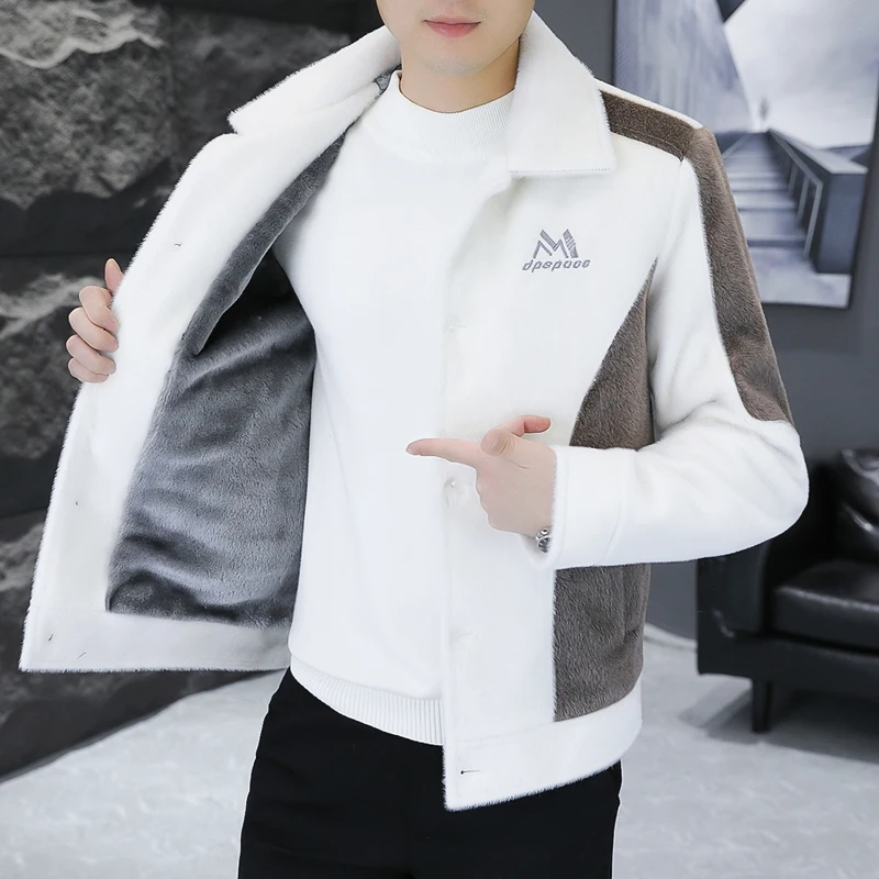 Thiened Fce Men's Jaet Casual Korean Sle Autumn Winter Warmth Youth Outerwear Polyester Fabric Long Sve Slim Fit
Thiened Fce Men's Jaet Casual Korean Sle Autumn Winter Warmth Youth Outerwear Polyester Fabric Long Sve Slim Fit