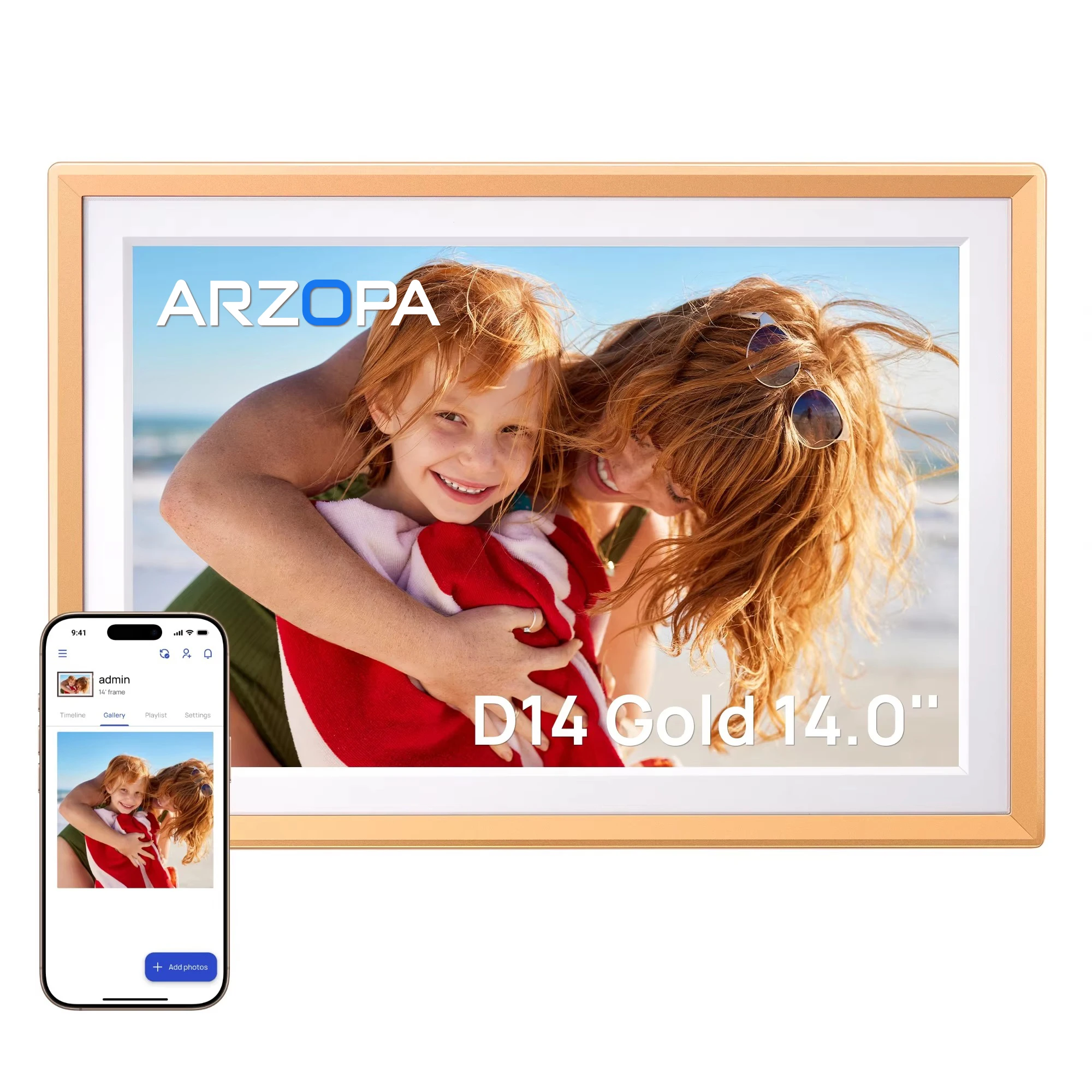 ARZOPA 14 Inch WiFi Digital Photo Frame IPS HD Touch Screen Unlimited Free Cloud Storage Remote Photo Video Share Family Gift
ARZOPA 14 Inch WiFi Digital Photo Frame IPS HD Touch Screen Unlimited Free Cloud Storage Remote Photo Video Share Family Gift