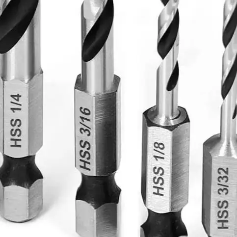 6pcs HSS Hex Shank Drill Bit Set 3 Point For Stubby Drill Quick Change Woodworking Tools 1/4 Inch Silver
6pcs HSS Hex Shank Drill Bit Set 3 Point For Stubby Drill Quick Change Woodworking Tools 1/4 Inch Silver