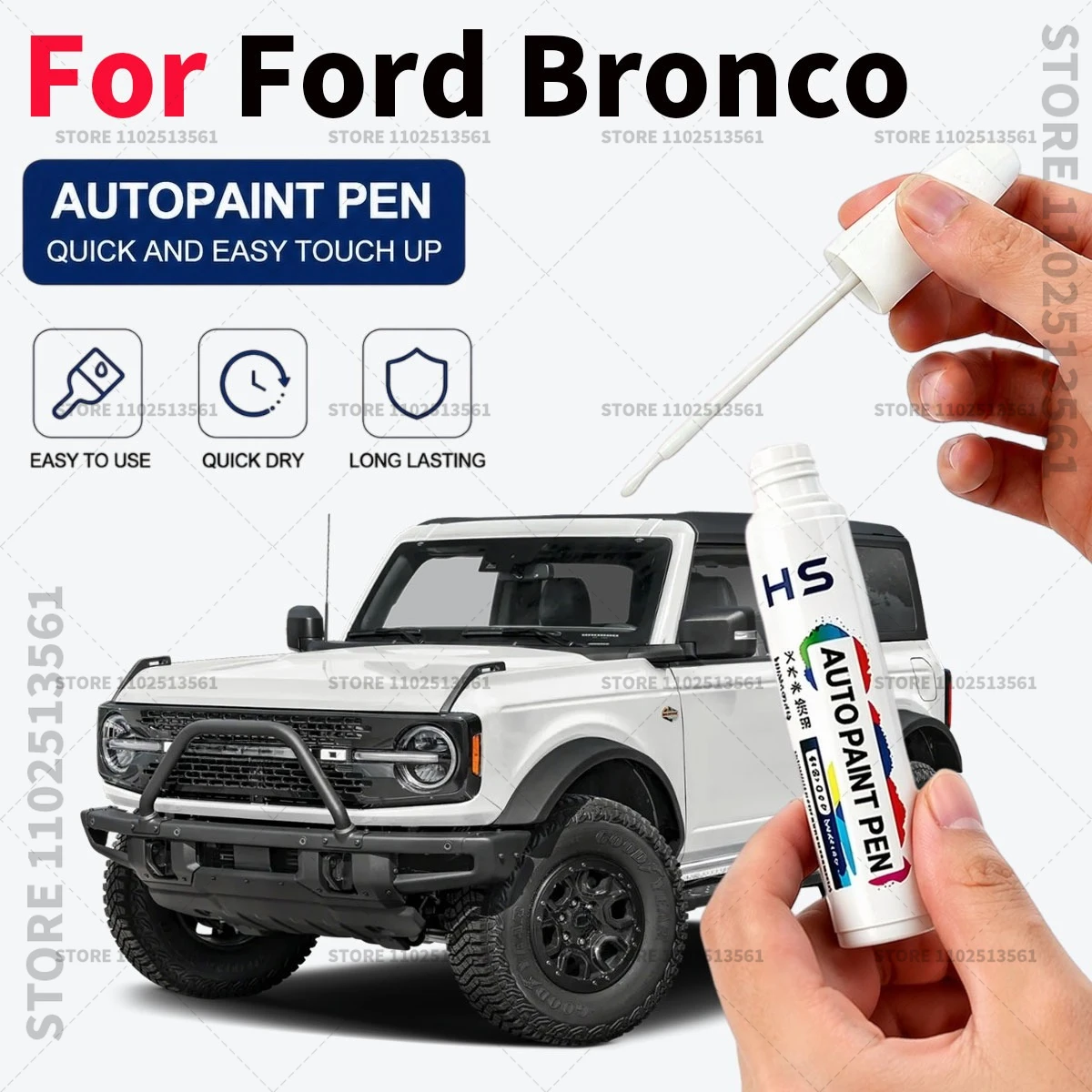 Car Touch Up Paint Pen Scratch Chip Repair Paint For Ford Bronco Iconic Silver Oxford White Hot Pepper Red cactus gray Orange
Car Touch Up Paint Pen Scratch Chip Repair Paint For Ford Bronco Iconic Silver Oxford White Hot Pepper Red cactus gray Orange