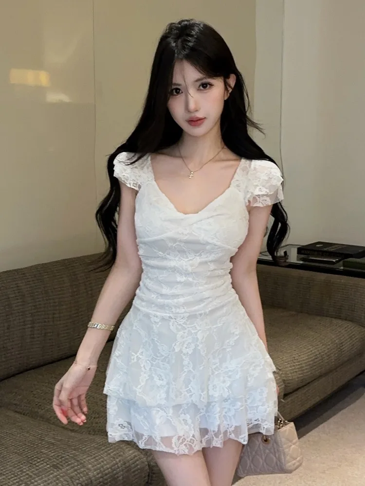 Sexy Low Cut V Neck Lace Back Short Cake Skirt Women's Summer New Design Pleated Slim Fit Dress Sweet Style High Waist Short ...
Sexy Low Cut V Neck Lace Back Short Cake Skirt Women's Summer New Design Pleated Slim Fit Dress Sweet Style High Waist Short ...