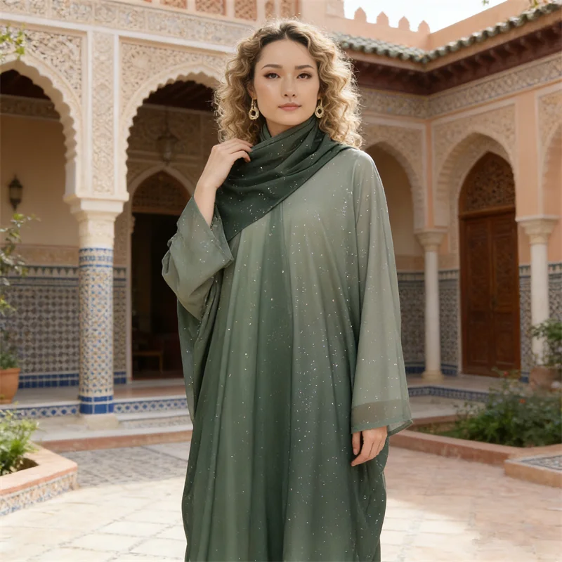 Eid Gradient Color Abaya Muslim Women Hijab Dress Dubai Kimono Cardigan Jalabiya Ramadan Morocco Kaftan Vestidos Islam Clothing
Eid Gradient Color Abaya Muslim Women Hijab Dress Dubai Kimono Cardigan Jalabiya Ramadan Morocco Kaftan Vestidos Islam Clothing