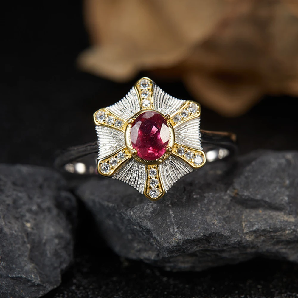 Vintage S925 Sterling Silver Ring For Women Natural Gemstone Colorful Flower Shaped Personalized Party Wedding Rings
Vintage S925 Sterling Silver Ring For Women Natural Gemstone Colorful Flower Shaped Personalized Party Wedding Rings
