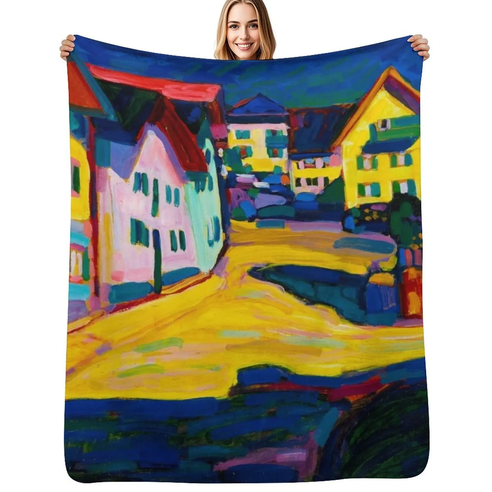 Houses at Murnau by Kandinsky Throw Blanket Cozy Warm Blanket for Bed Room Decor
Houses at Murnau by Kandinsky Throw Blanket Cozy Warm Blanket for Bed Room Decor
