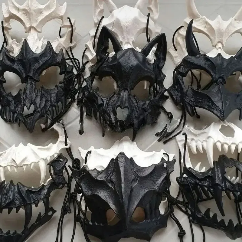 Halloween Party Skeleton Mask Teething Devil Gothic Half Face Cosplay Mask Wolf Dragon Tiger Cow Role Play Costume Props
Halloween Party Skeleton Mask Teething Devil Gothic Half Face Cosplay Mask Wolf Dragon Tiger Cow Role Play Costume Props