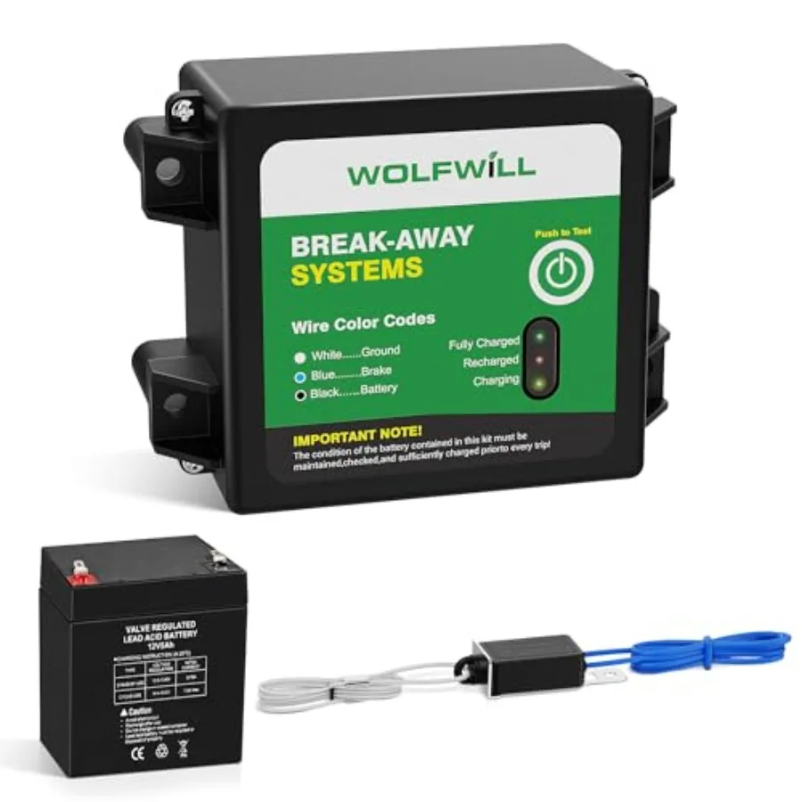Brakes System Box with 12V 5AH Built in Battery, Test Switch, LED Indicator & Brake Controller Cord Cable for Trailer Caravan T
Brakes System Box with 12V 5AH Built in Battery, Test Switch, LED Indicator & Brake Controller Cord Cable for Trailer Caravan T