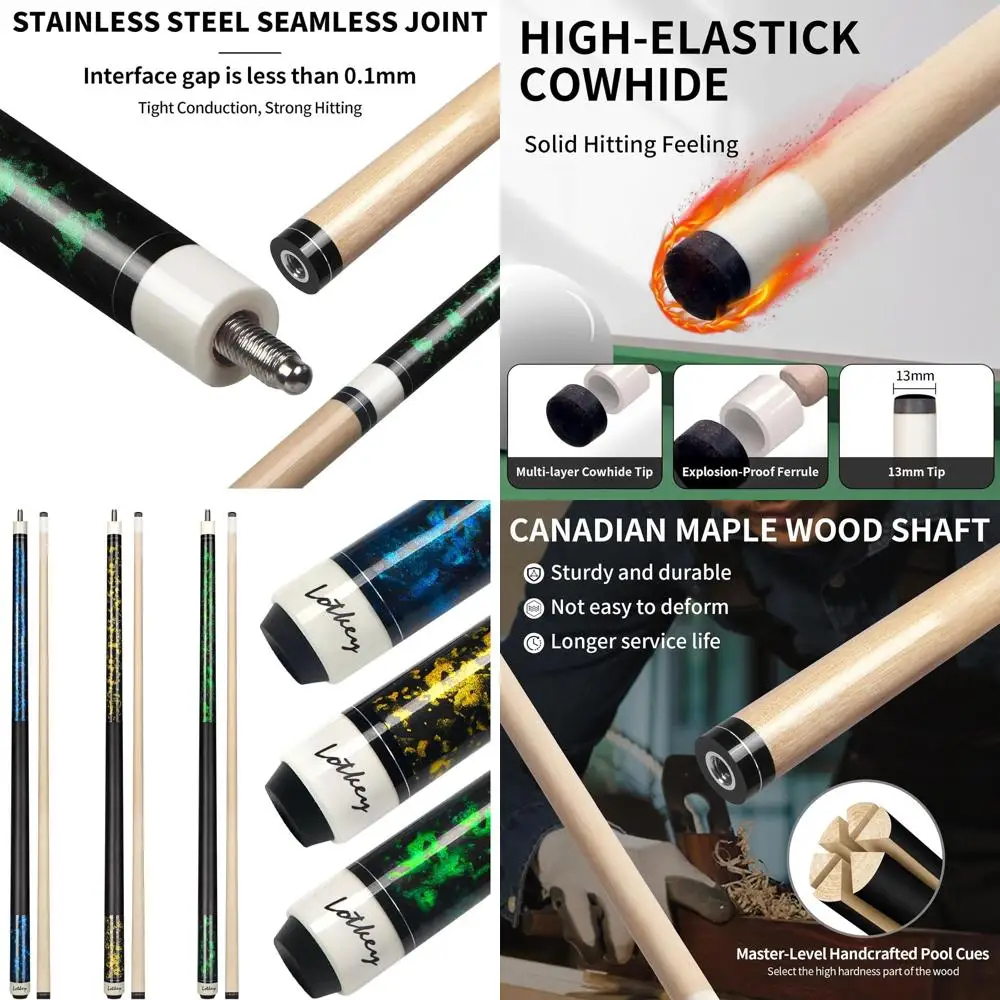 Набор кий для бильярда для взрослых: 4/3/2/1 прямых кия из клена, 58 дюймов, 18-21 унция, для начинающих игроков в пул
Набор кий для бильярда для взрослых: 4/3/2/1 прямых кия из клена, 58 дюймов, 18-21 унция, для начинающих игроков в пул