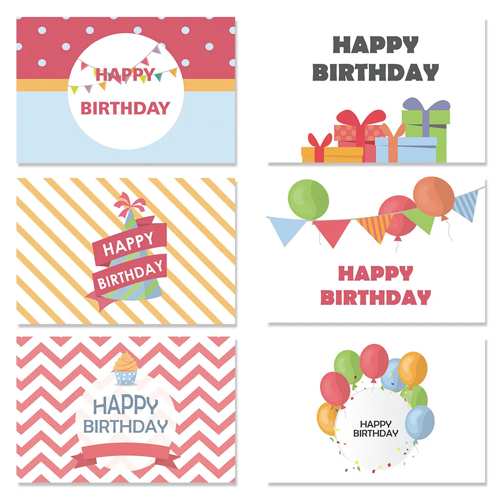 6PCS Cake Bunting Happy Birthday Greeting Card Balloon Trojan Postcards For Birthday Invitation Cards Baking Cake Flowers Decor
6PCS Cake Bunting Happy Birthday Greeting Card Balloon Trojan Postcards For Birthday Invitation Cards Baking Cake Flowers Decor