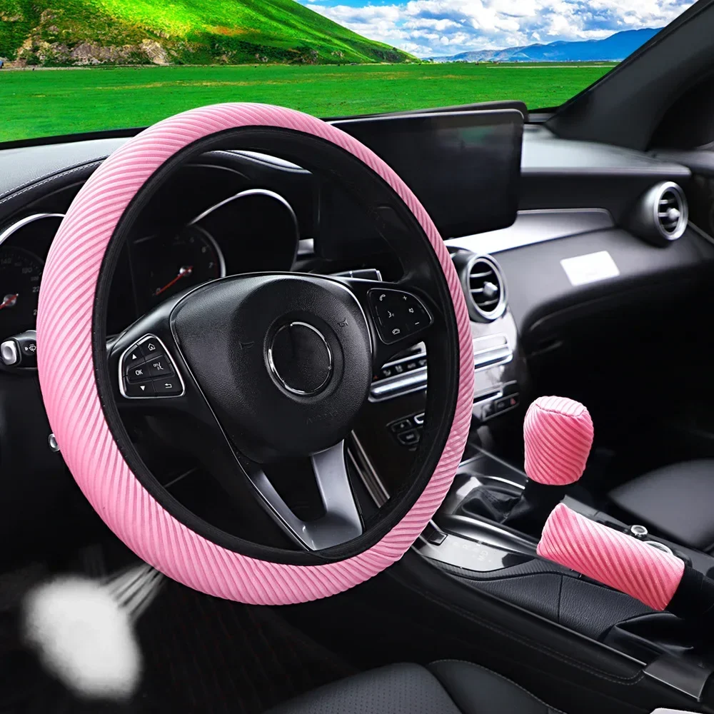 Car Interior Gear Cover Auto Accessories Car Handbrake Shift Cover Steering Wheel Cover Handbrake Cover 3PCS/set
Car Interior Gear Cover Auto Accessories Car Handbrake Shift Cover Steering Wheel Cover Handbrake Cover 3PCS/set